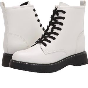 LN White Madden Girl Combat Boots